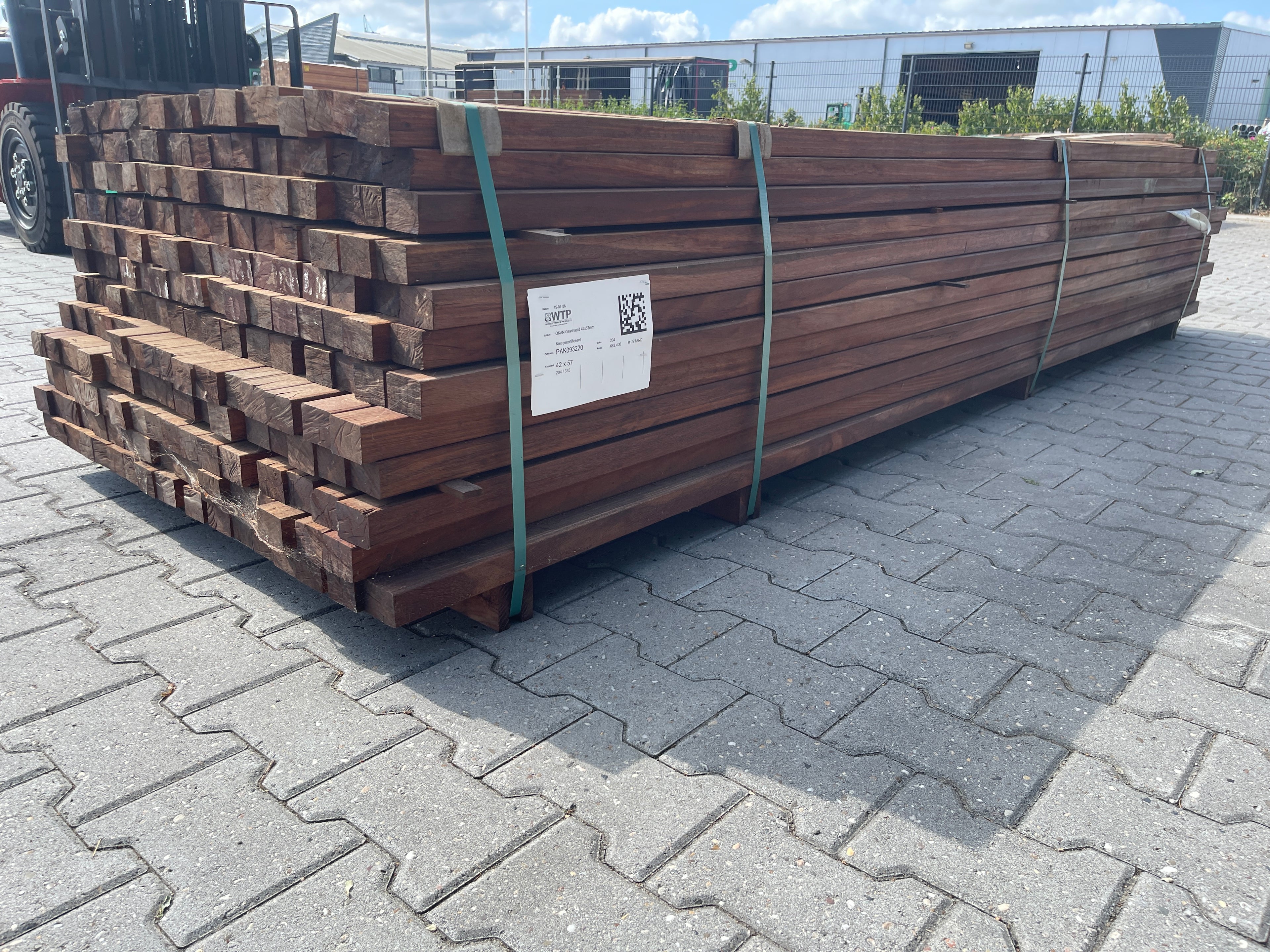 Okan Hardhouten Onderregels Geschaafd 42x57mm - Lengte 335cm, 204 stuks