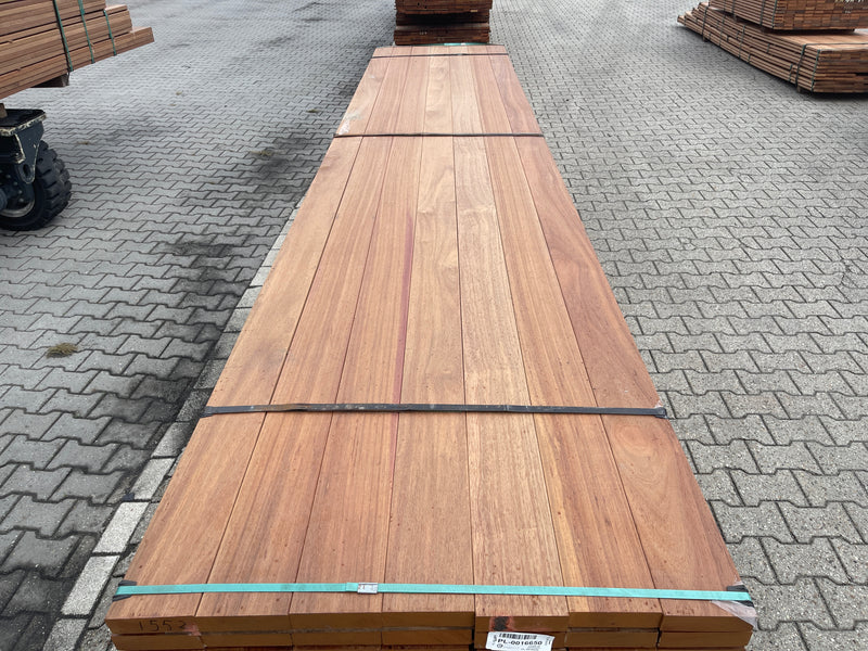 Guyana Teak Planken Geschaafd 38x140mm - Lengte 490cm, 91 stuks