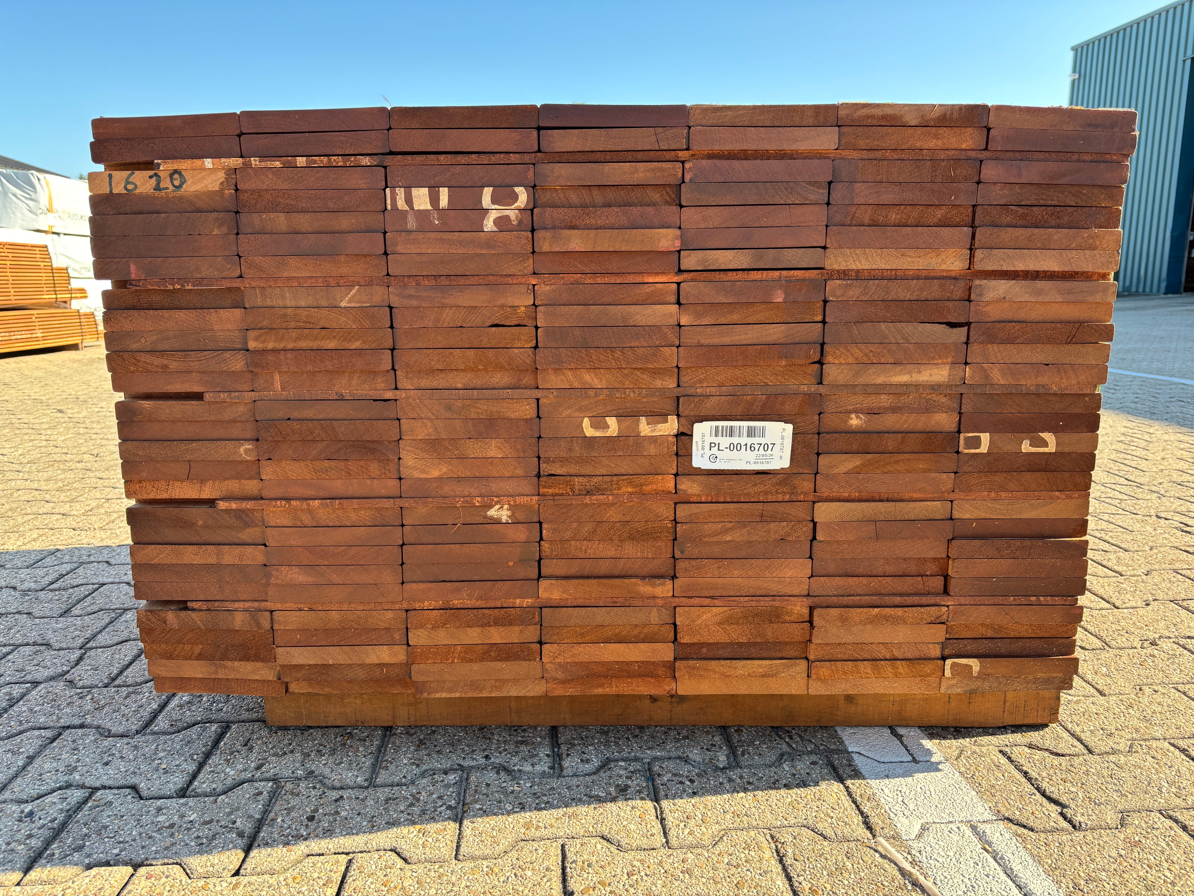 Guyana Teak Planken Geschaafd 21x145mm - Lengte 100cm, 189 stuks