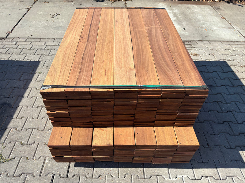 Guyana Teak Planken Geschaafd 21x145mm - Lengte 140-155cm, 196 stuks