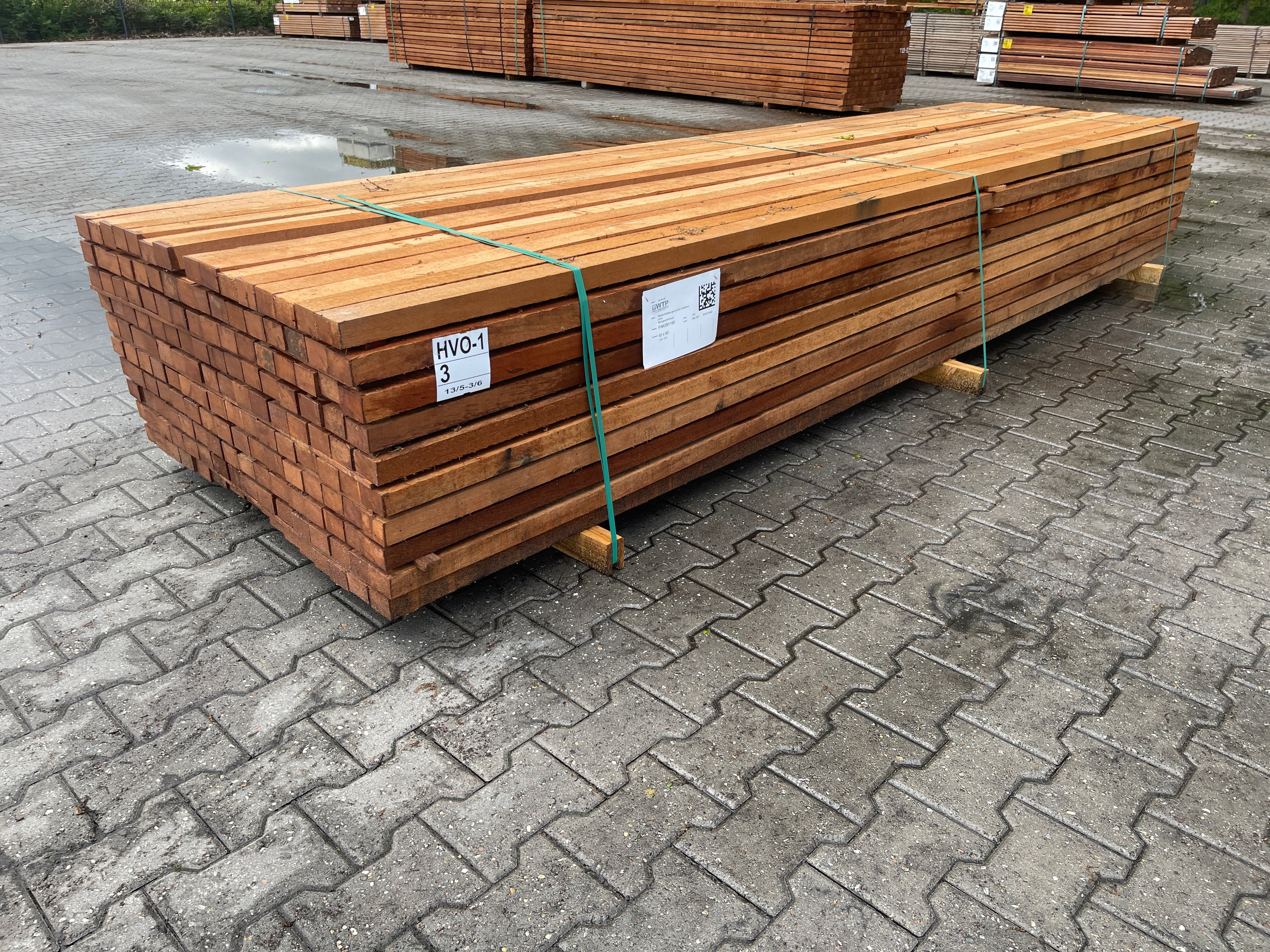 Angelim Pedra Regels Geschaafd 40x60mm - Lengte 370cm, 159 stuks