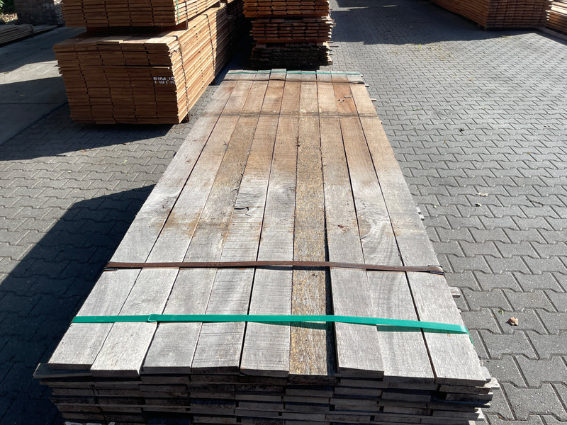 Guyana Teak Beschoeiingsplanken 20x100mm - lengte 250cm, 207 stuks