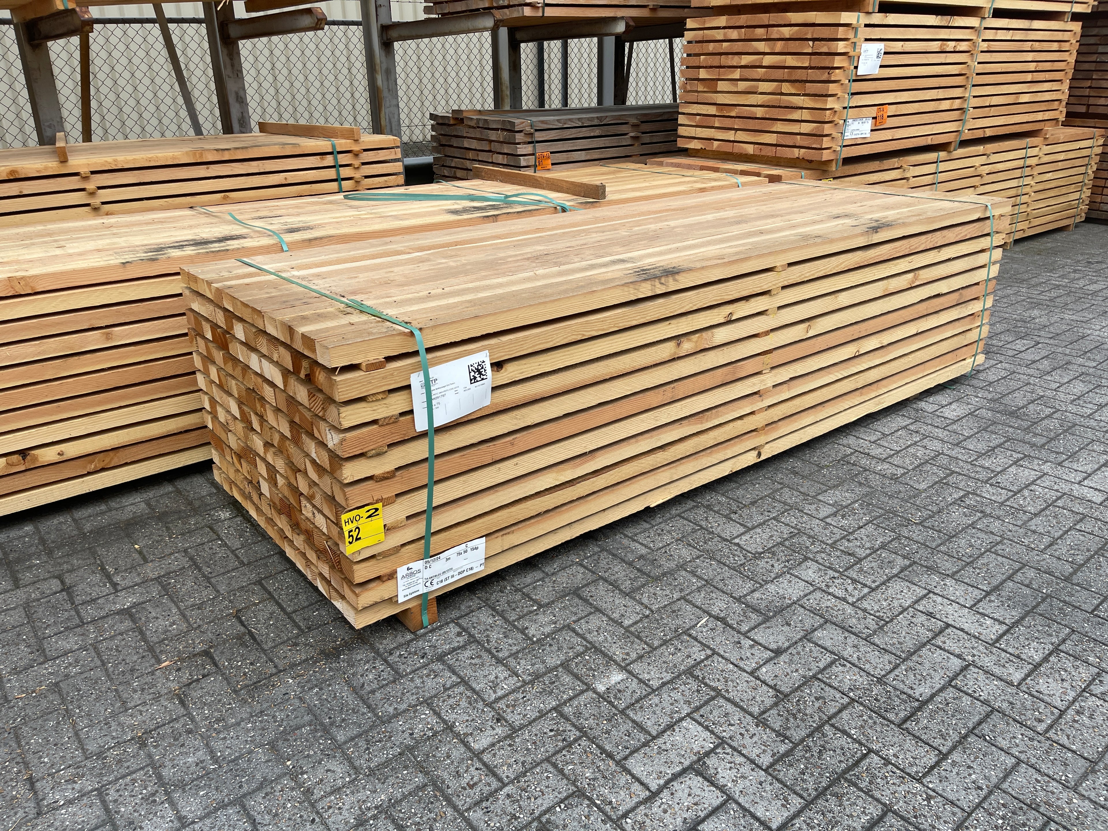 Douglas Regels Fijnbezaagd 50x75mm - lengte 300cm, 154 stuks